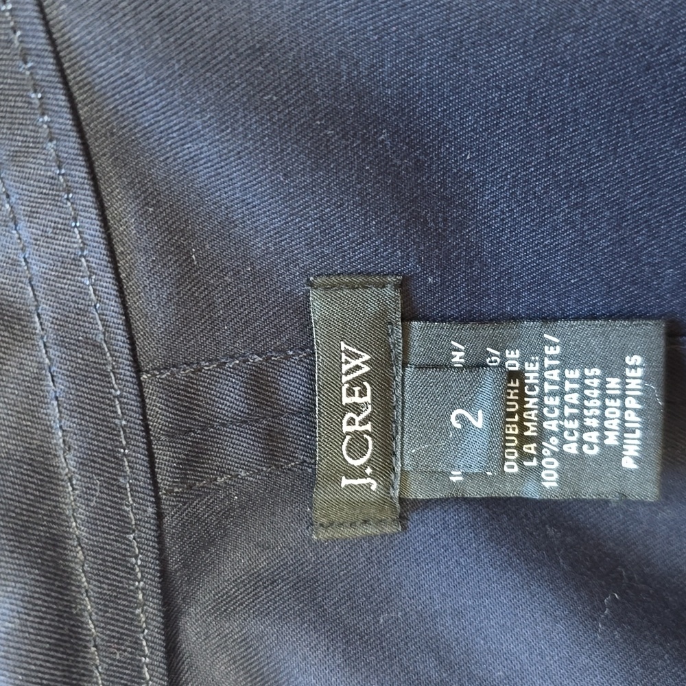 J Crew Navy Zip Belted Trench Size Small - Picture 4 of 14